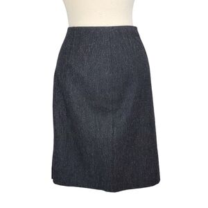 Worth Grey Wool Blend Tweed Midi Pencil Skirt